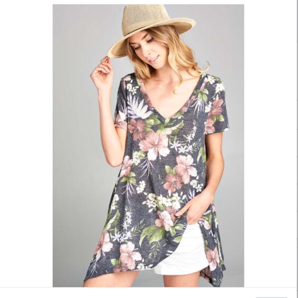 Black Tropical Top